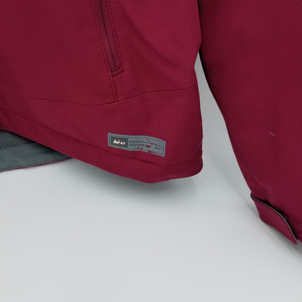 Rei Soft Shell Fleece Jacket Red Women's Euc - image 3